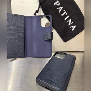 Portland Leather Patina  Detachable iPhone Wallet Case 14ProMax bag not included